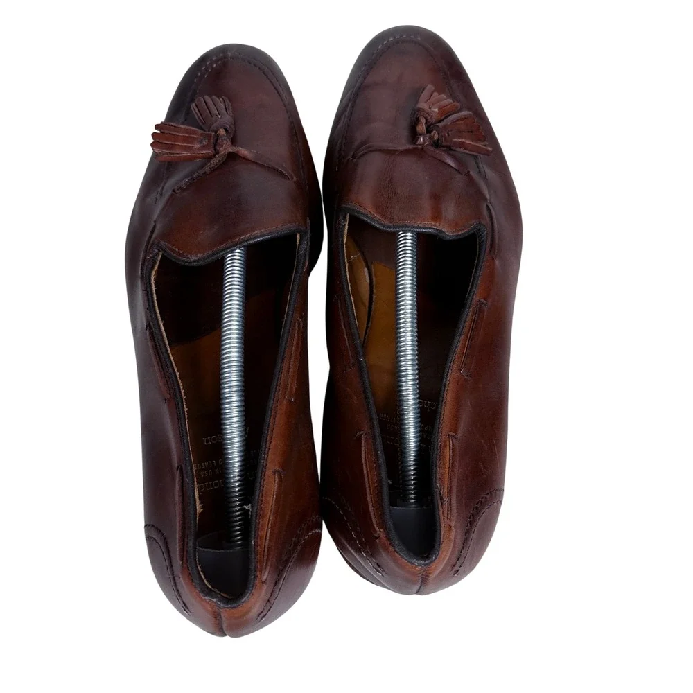 Allen Edmonds Acheson Tassel Loafers Mens 9.5 Brown Leather Dress Shoes Slip On